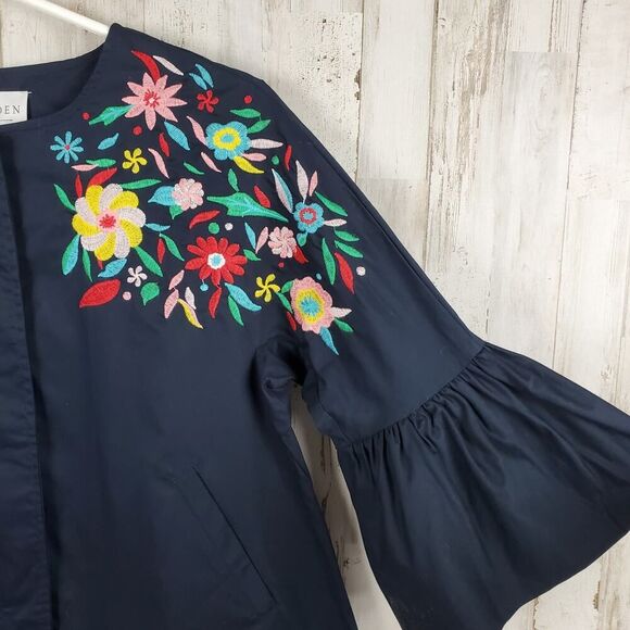Hayden L.A. Floral Embroidered Jacket Black Size Small - Picture 5 of 10